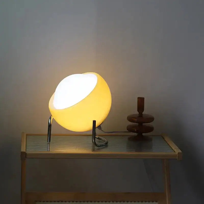 Retro orange glass table lamp bedroom night light