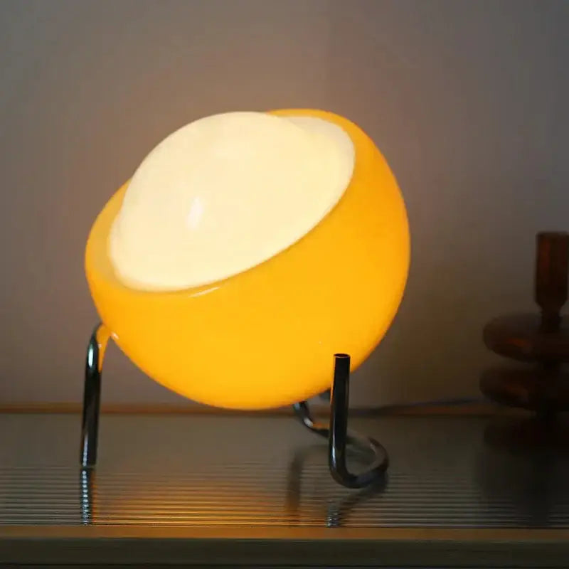 Retro orange glass table lamp bedroom night light