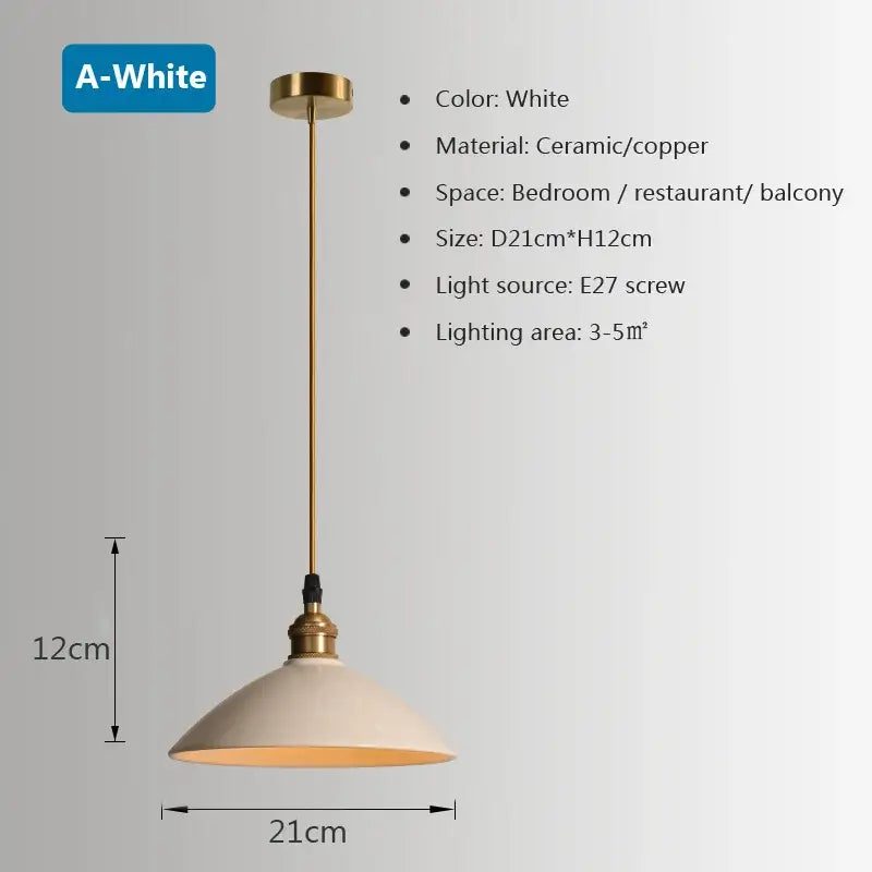 Retro pastel ceramic and brass chandelier light – dining room pendant