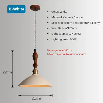 Retro pastel ceramic and brass chandelier light – dining room pendant