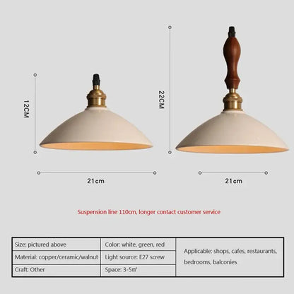 Retro pastel ceramic and brass chandelier light – dining room pendant