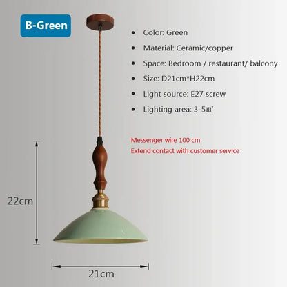 Retro pastel ceramic and brass chandelier light – dining room pendant