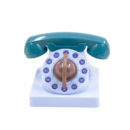 Retro pastel mechanical telephone kitchen timer 60 minute wind up