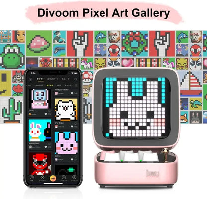Retro pink pixel art game bluetooth speaker bedroom music box