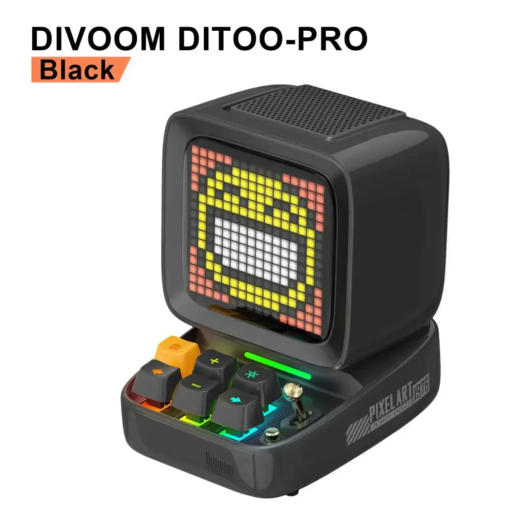 Retro pink pixel art speaker led display bedroom decor