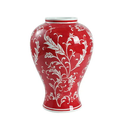 Retro pink & white porcelain vase living room flower decor