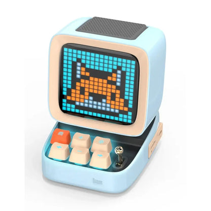 Retro pixel art black bluetooth speaker led display board bedroom