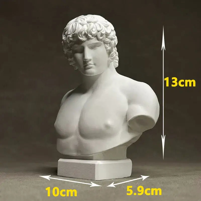 Retro plaster sculpture white marble bust living room figurine