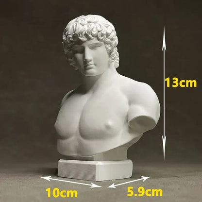 Retro plaster sculpture white marble bust living room figurine
