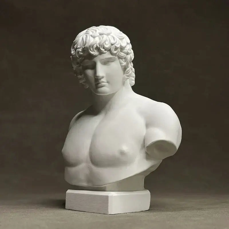 Retro plaster sculpture white marble bust living room figurine
