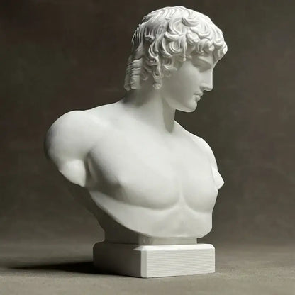 Retro plaster sculpture white marble bust living room figurine
