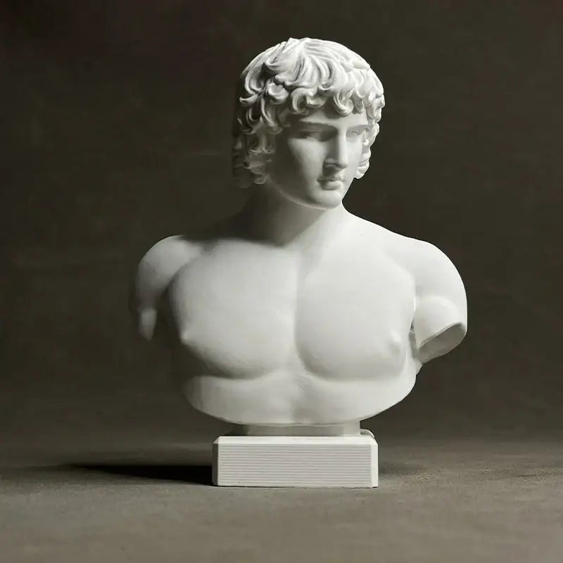 Retro plaster sculpture white marble bust living room figurine