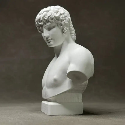 Retro plaster sculpture white marble bust living room figurine