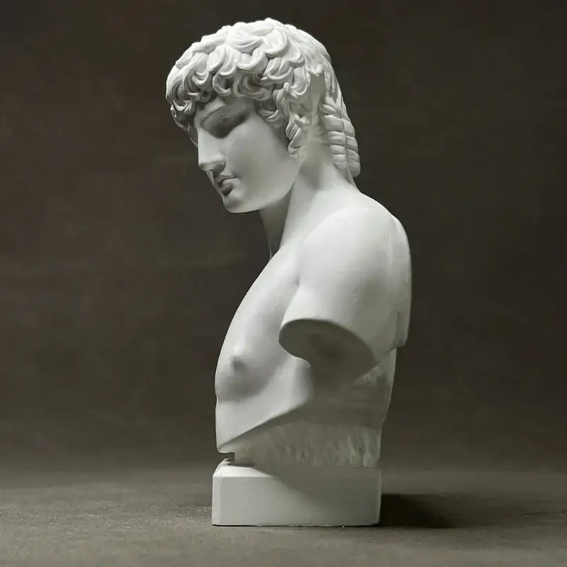 Retro plaster sculpture white marble bust living room figurine