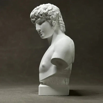 Retro plaster sculpture white marble bust living room figurine