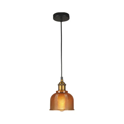 Retro red blue & amber glass carillon pendant light dining room