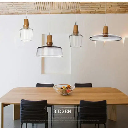 Retro smoked glass lampshade pendant light – kitchen set of 3