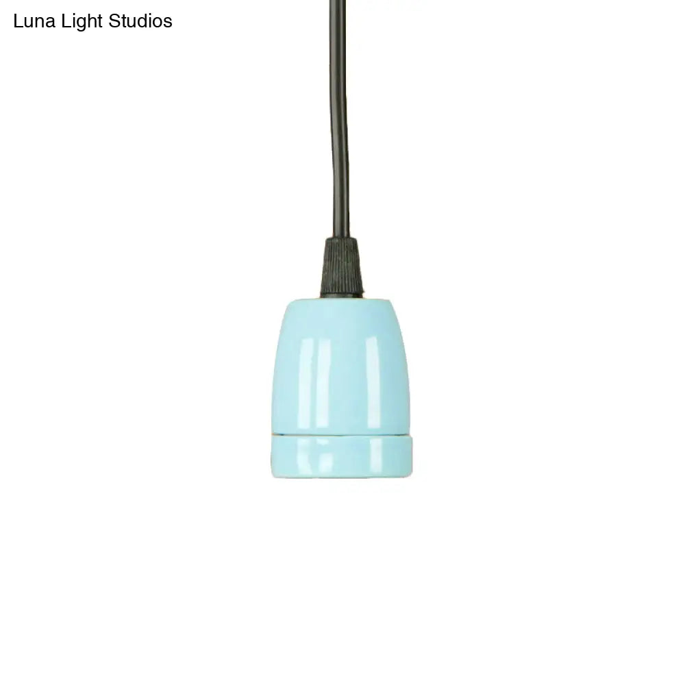DecorBites™ Retro Style Mini Hanging Pendant Light - Adjustable Cord, Black/Red Ceramic Ceiling Fixture