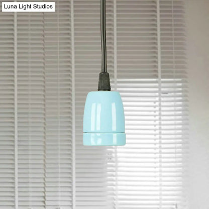 DecorBites™ Retro Style Mini Hanging Pendant Light - Adjustable Cord, Black/Red Ceramic Ceiling Fixture