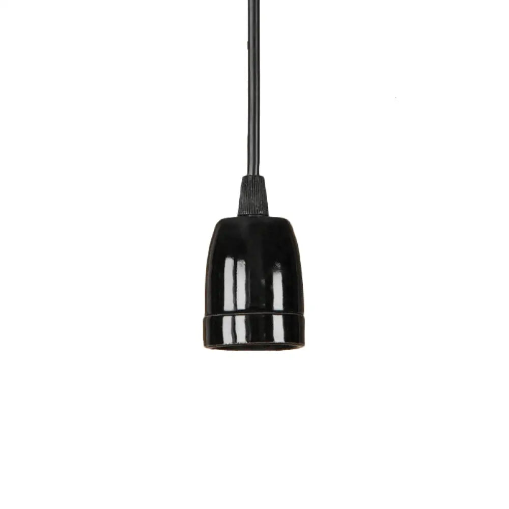 DecorBites™ Retro Style Mini Hanging Pendant Light - Adjustable Cord, Black/Red Ceramic Ceiling Fixture
