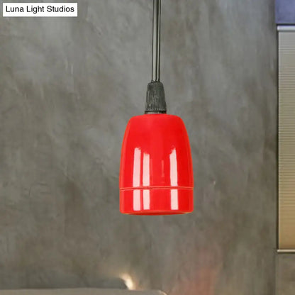 Retro style red ceramic pendant light – kitchen hanging fixture