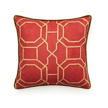 Retro teal velvet garden scene cushion covers living room tassels