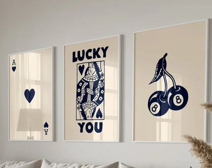 DecorBites™ "Retro Wall Art Posters Set: Queen of Hearts Theme"