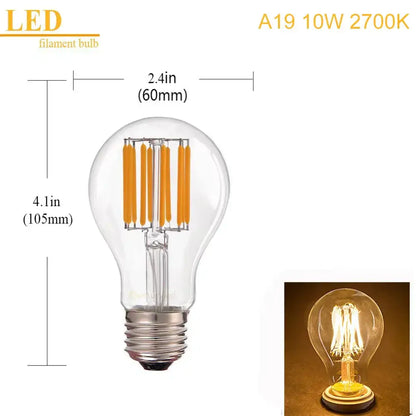 Retro warm white edison led bulbs 6 pack living room globe lights