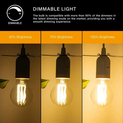 Retro warm white edison led bulbs 6 pack living room globe lights