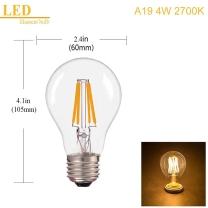 Retro warm white edison led bulbs 6 pack living room globe lights