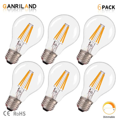Retro warm white edison led bulbs 6 pack living room globe lights