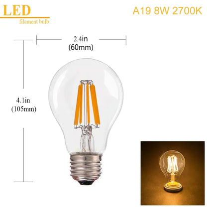 Retro warm white edison led bulbs 6 pack living room globe lights