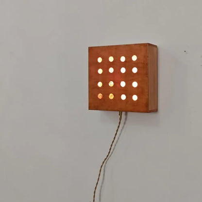 Retro wooden cave box wall light for bedroom feature lighting