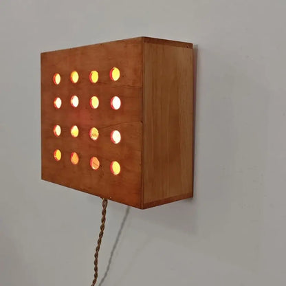 Retro wooden cave box wall light for bedroom feature lighting