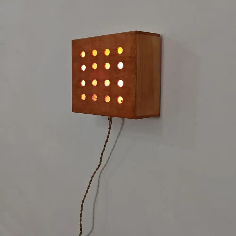 Retro wooden cave box wall light for bedroom feature lighting