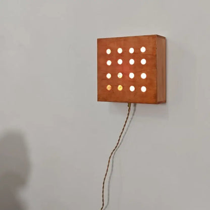 Retro wooden cave box wall light for bedroom feature lighting
