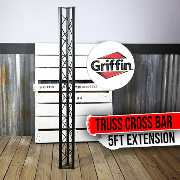 Triangle Truss Segment Extension by GRIFFIN | 5Ft Extra Trussing Section for DJ Booth Lighting System Stand | Mount Light Cans & Sound Effects for Pro Audio Equipment Gear | Parties, Live Gigs & Stage