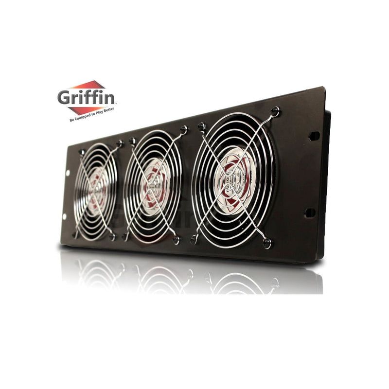 GRIFFIN Rackmount Cooling Fan - 3U Ultra-Quiet Triple Exhaust Fans, Keep Studio Audio Equipment Gear Cool - Rack Mount on Network IT System Server