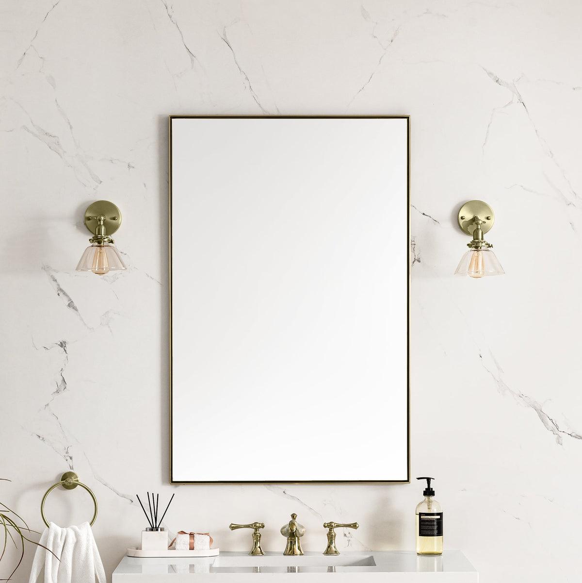 James Martin Rohe 26" Mirror, Champagne Brass