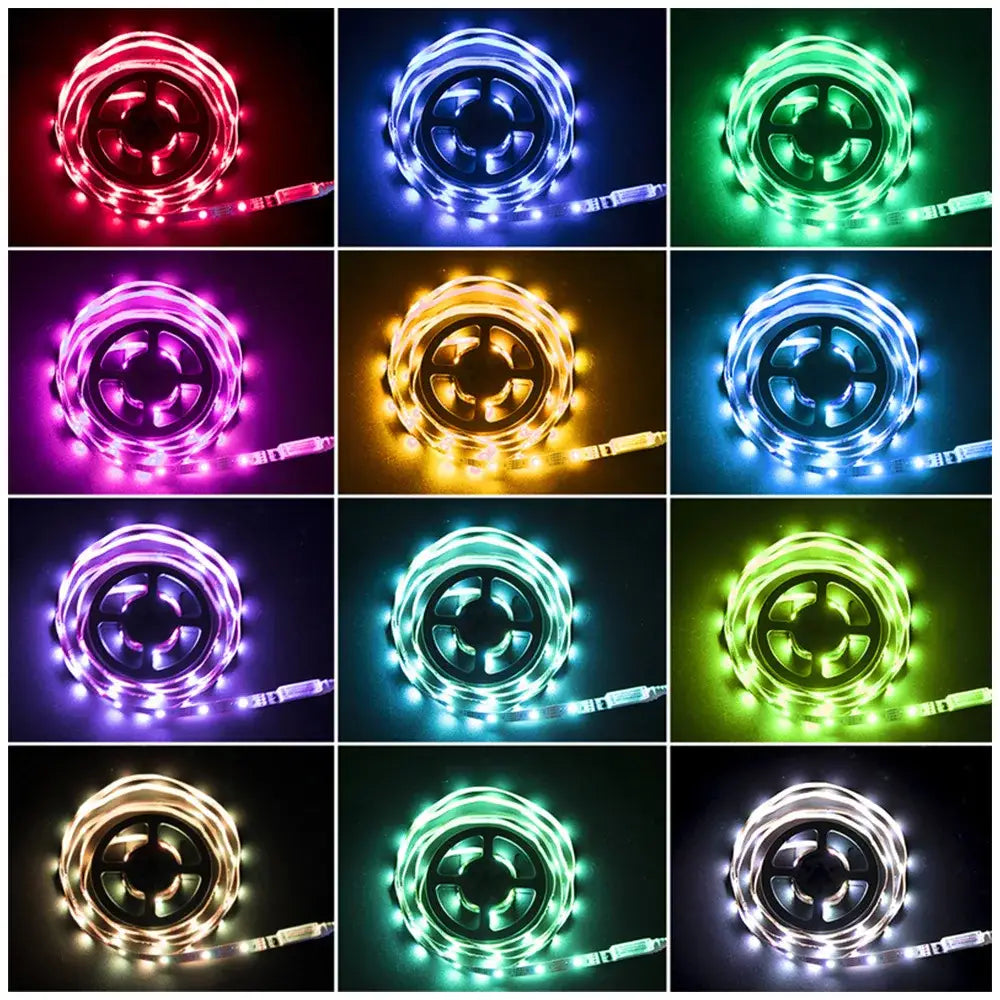 Rgb bluetooth led strip lights bedroom usb app control black & blue