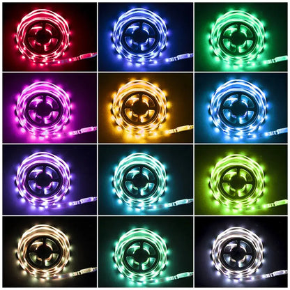 Rgb bluetooth led strip lights bedroom usb app control black & blue