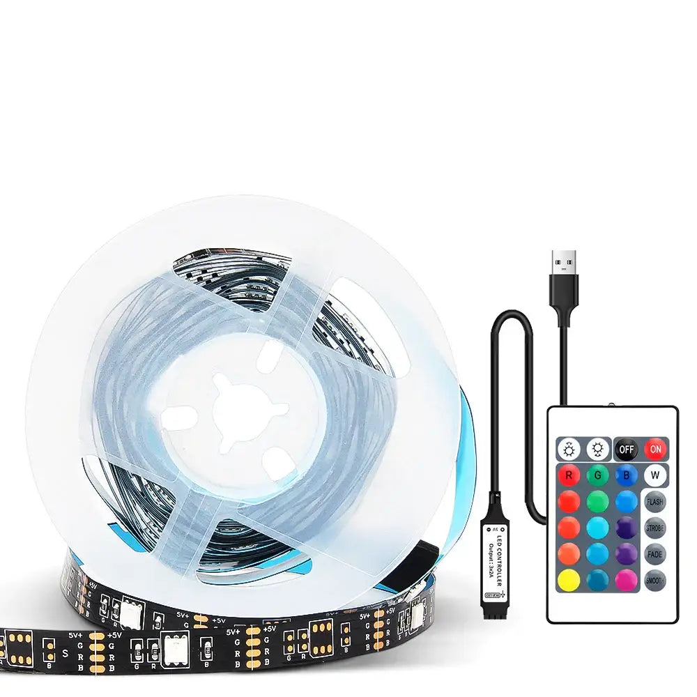 Rgb bluetooth led strip lights bedroom usb app control black & blue
