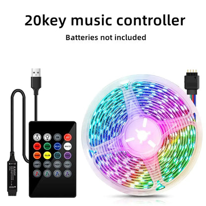 Rgb bluetooth led strip lights bedroom usb app control black & blue