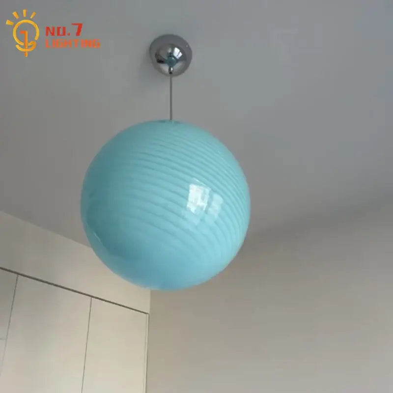 Ribbed amber glass pendant light for dining room