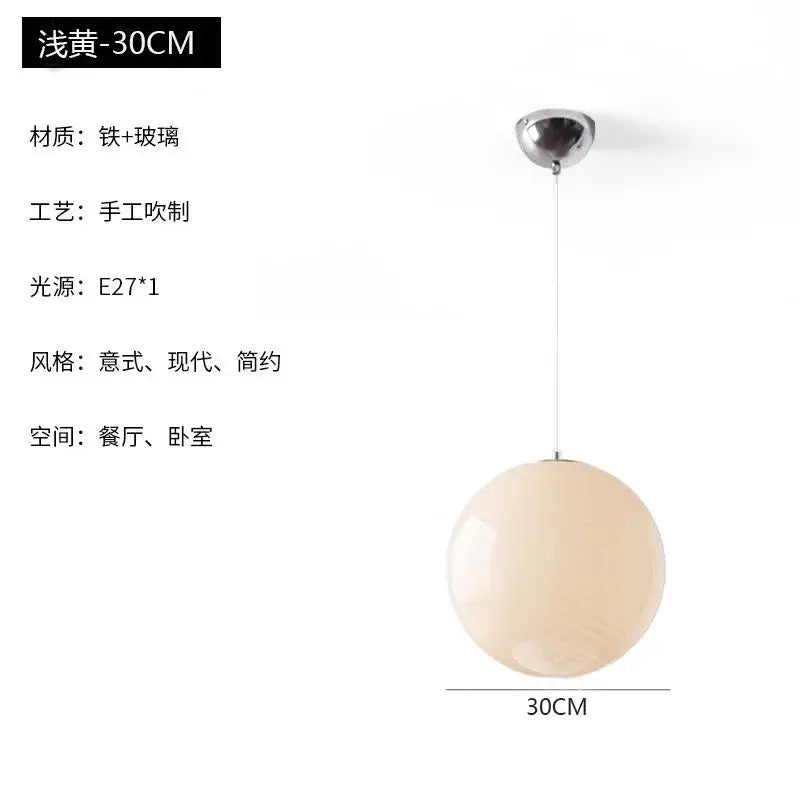 Ribbed amber glass pendant light for dining room