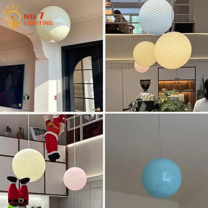 Ribbed amber glass pendant light for dining room