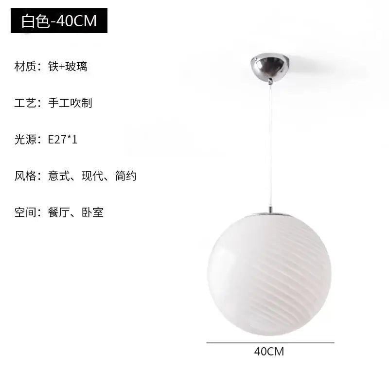 Ribbed amber glass pendant light for dining room