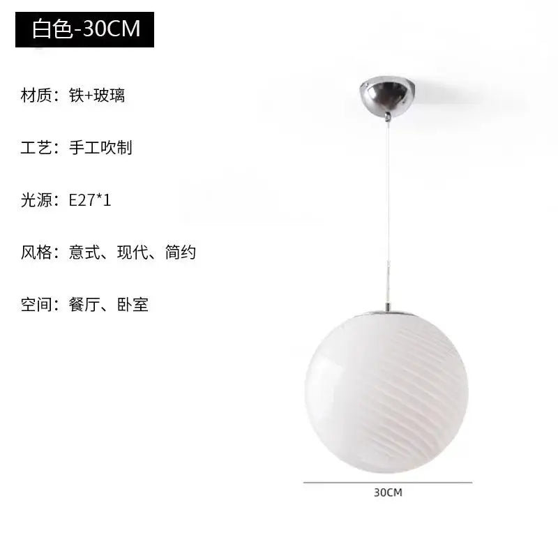 Ribbed amber glass pendant light for dining room