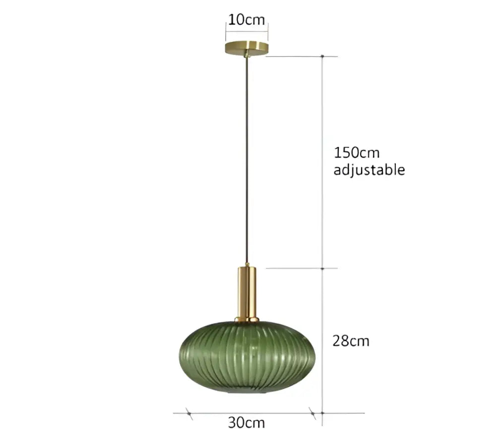 Ribbed amber glass pendant lights dining room led hanging lighting