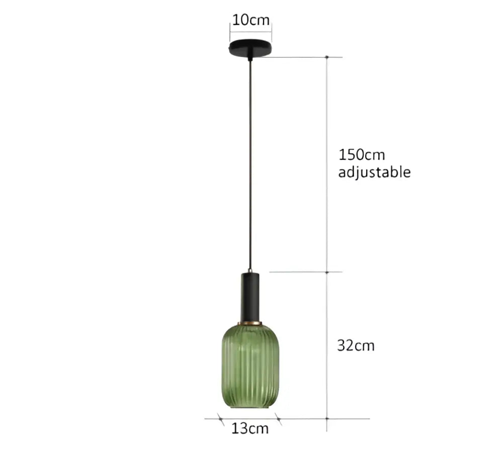 Ribbed amber glass pendant lights dining room led hanging lighting